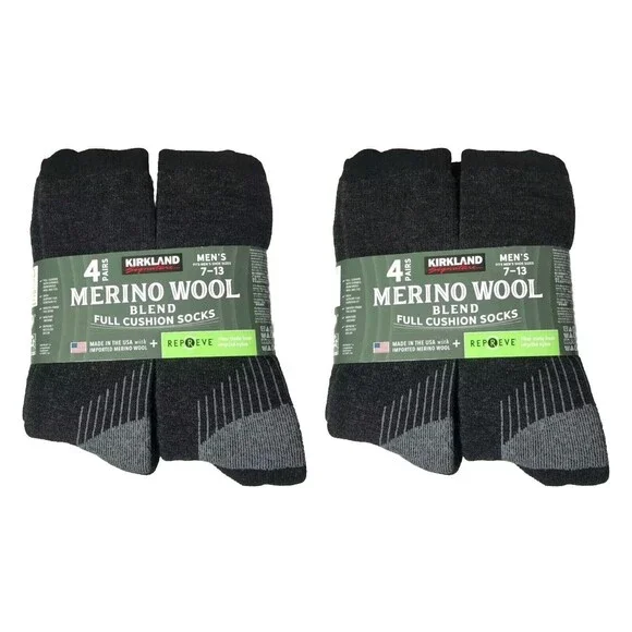 Chaussettes De Sport Pour Hommes Kirkland Signature - Lot De 8 Paires - Soutien De La Voûte Plantaire - Fabriqué Aux États-Unis - Neuf Avec étiquettes